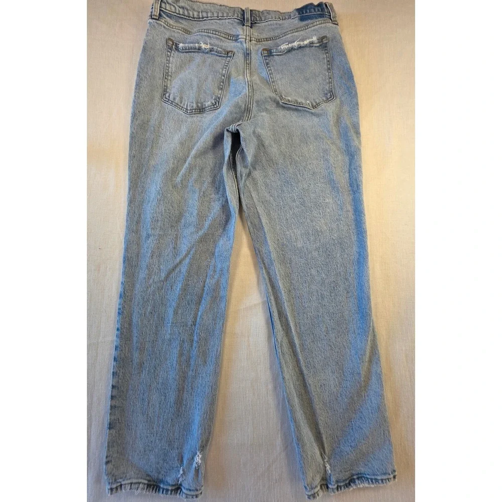 Abercrombie & Fitch The 90s Straight Ultra High Rise Lt Wash Jeans 33 16R Y2k - Picture 12 of 13